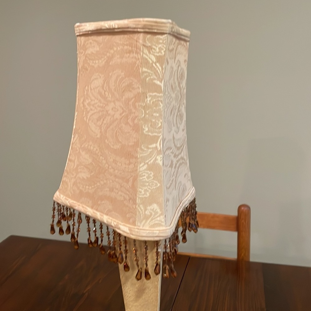 2 Netural lamp shades 10 inch w/3 inch beading - Picture 4 of 6